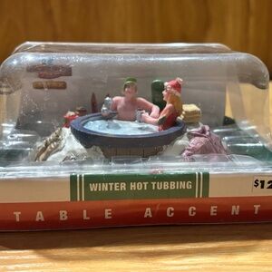 Lemax Vintage Winter Hot Tubbing Table Accent
